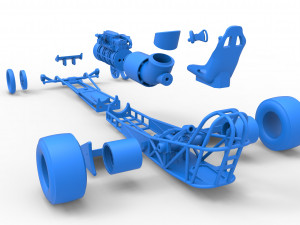 Front engine jet dragster Scale 1 to 25 3D Print Model