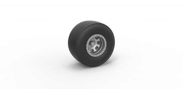 Dragster rear wheel Scale 1 to 25 3Dプリントモデル .c4d .max .obj .3ds .fbx .stl .blend 