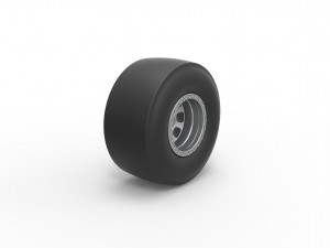 Dragster rear wheel Scale 1 to 25 3Dプリントモデル