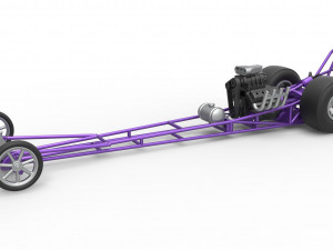 Front engine dragster with V8 Scale 1 to 25 Model do druku 3D