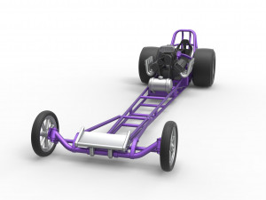 Front engine dragster with V8 Scale 1 to 25 Modèles 3D en vedette
