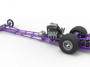 Front engine dragster with V8 Scale 1 to 25 Modèles 3D en vedette