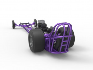 Front engine dragster with V8 Scale 1 to 25 Modèles 3D en vedette