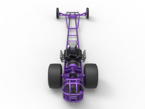 Front engine dragster with V8 Scale 1 to 25 Modèles 3D en vedette