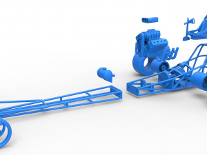 Front engine dragster with V8 Scale 1 to 25 Modèles 3D en vedette