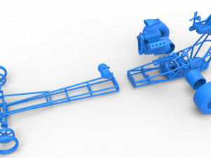 Front engine dragster with V8 Scale 1 to 25 Modèles 3D en vedette