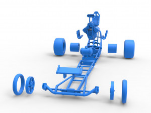 Front engine dragster with V8 Scale 1 to 25 Modèles 3D en vedette