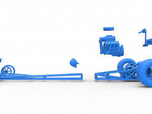 Front engine dragster with V8 Scale 1 to 25 Modèles 3D en vedette