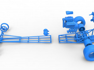 Front engine dragster with V8 Scale 1 to 25 Modèles 3D en vedette