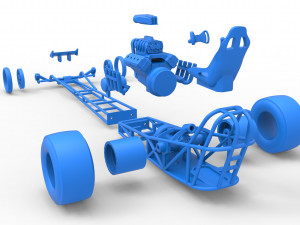 Front engine dragster with V8 Scale 1 to 25 Modèles 3D en vedette