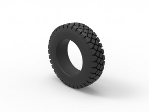 Military truck tire 10 Scale 1 to 24 Modello di stampa 3D