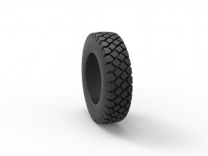 Military truck tire 10 Scale 1 to 24 Modello di stampa 3D