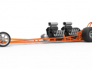 Front engine dragster with 2 V8 Scale 1 to 25 Modello di stampa 3D