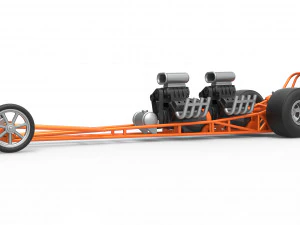 Front engine dragster with 2 V8 Scale 1 to 25 3D Print Model