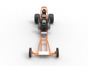 Front engine dragster with 2 V8 Scale 1 to 25 Modello di stampa 3D