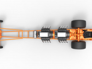 Front engine dragster with 2 V8 Scale 1 to 25 Modello di stampa 3D