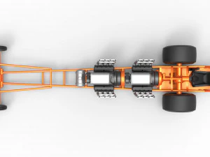 Front engine dragster with 2 V8 Scale 1 to 25 3D Print Model