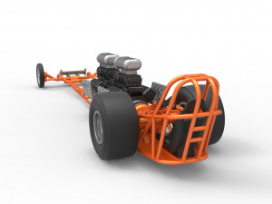 Front engine dragster with 2 V8 Scale 1 to 25 Modello di stampa 3D