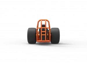 Front engine dragster with 2 V8 Scale 1 to 25 3D Print Model