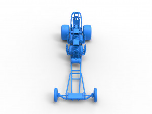 Front engine dragster with 2 V8 Scale 1 to 25 Modello di stampa 3D