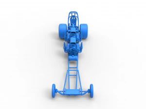 Front engine dragster with 2 V8 Scale 1 to 25 3D Print Model