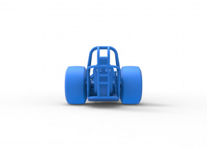 Front engine dragster with 2 V8 Scale 1 to 25 Modello di stampa 3D
