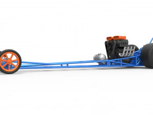 Front engine dragster with double supercharged V8 Scale 1 to 25 3D Print Model