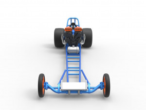 Front engine dragster with double supercharged V8 Scale 1 to 25 3D Print Model
