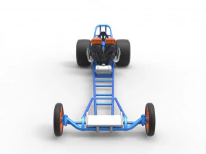 Front engine dragster with double supercharged V8 Scale 1 to 25 3D Print Model