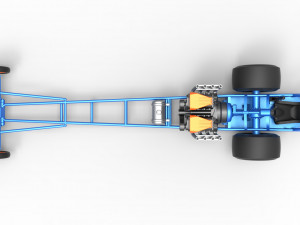 Front engine dragster with double supercharged V8 Scale 1 to 25 3D Print Model