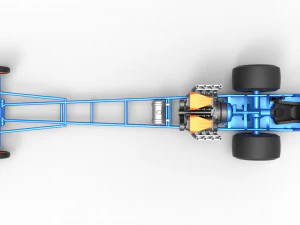 Front engine dragster with double supercharged V8 Scale 1 to 25 3D Print Model