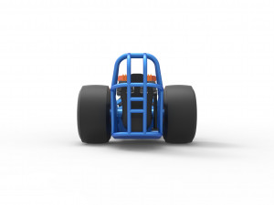 Front engine dragster with double supercharged V8 Scale 1 to 25 3D Print Model
