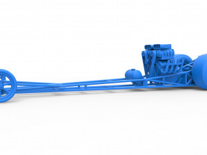 Front engine dragster with double supercharged V8 Scale 1 to 25 3D Print Model