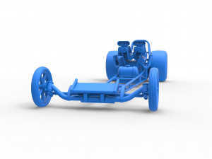 Front engine dragster with double supercharged V8 Scale 1 to 25 3D Print Model
