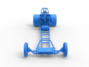 Front engine dragster with double supercharged V8 Scale 1 to 25 3D Print Model