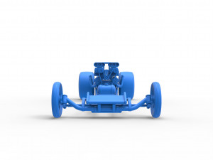 Front engine dragster with double supercharged V8 Scale 1 to 25 3D Print Model
