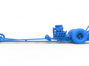Front engine dragster with double supercharged V8 Scale 1 to 25 3D Print Model