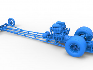Front engine dragster with double supercharged V8 Scale 1 to 25 3D Print Model
