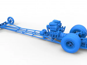 Front engine dragster with double supercharged V8 Scale 1 to 25 3D Print Model