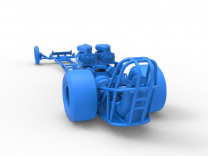 Front engine dragster with double supercharged V8 Scale 1 to 25 3D Print Model