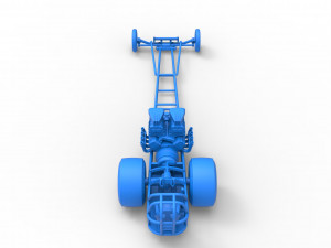 Front engine dragster with double supercharged V8 Scale 1 to 25 3D Print Model