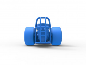 Front engine dragster with double supercharged V8 Scale 1 to 25 3D Print Model