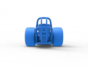 Front engine dragster with double supercharged V8 Scale 1 to 25 3D Print Model