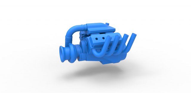 Funny car Turbo Engine V8 Scale 1 to 25 3D Print Model .c4d .max .obj .3ds .fbx .stl .blend 