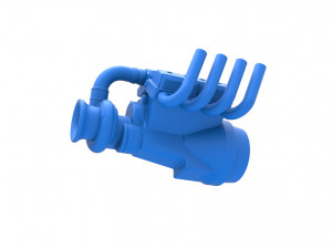 Funny car Turbo Engine V8 Scale 1 to 25 3D Print Model