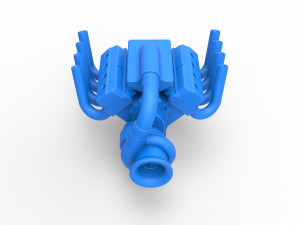 Funny car Turbo Engine V8 Scale 1 to 25 3D Print Model