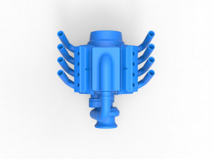 Funny car Turbo Engine V8 Scale 1 to 25 3D Print Model