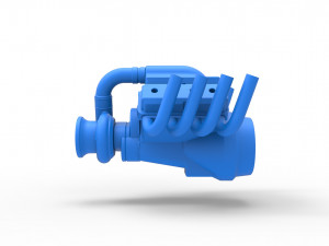 Funny car Turbo Engine V8 Scale 1 to 25 3D Print Model
