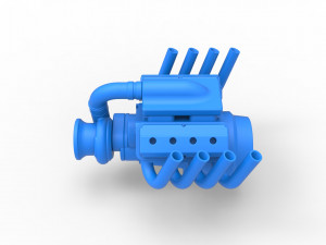 Funny car Turbo Engine V8 Scale 1 to 25 3D Print Model