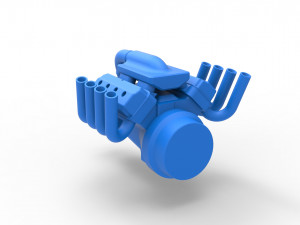 Funny car Turbo Engine V8 Scale 1 to 25 3D Print Model